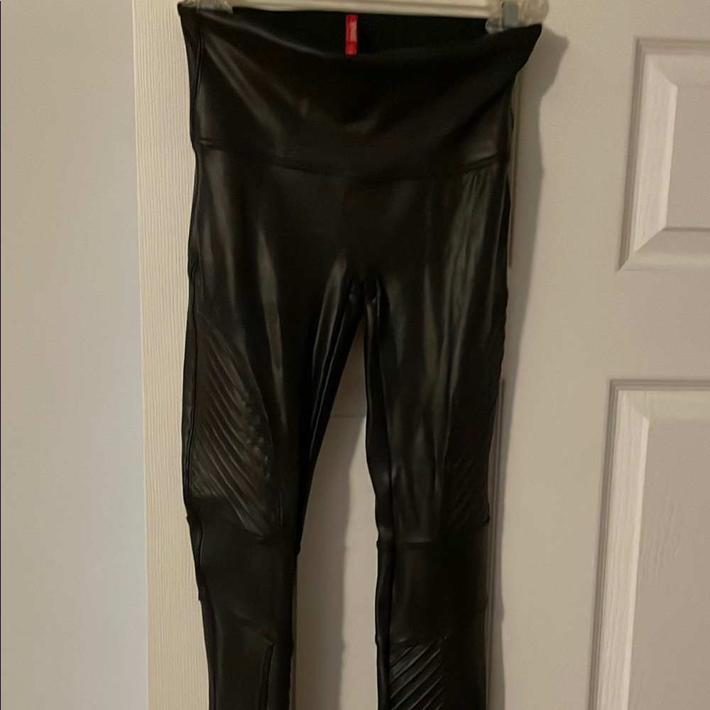 SPANX Black Faux Leather Leggings